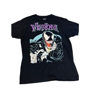 Rare Version Venom Mens Marvel Black T Shirt sz M Marvel Comic 20" Pit To Pit